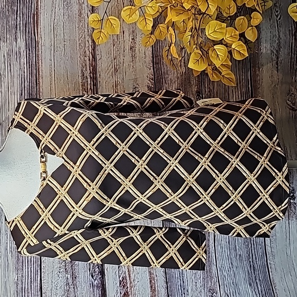 NWT CHARTER CLUB 3/4 SLEEVE BAMBOO PRINT KEYHOLE BEADED PULLOVER TOP - Picture 1 of 13